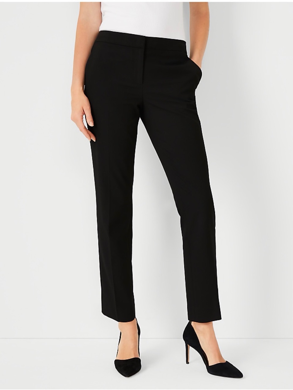 Ann Taylor Black Straight-Leg Dress Pants